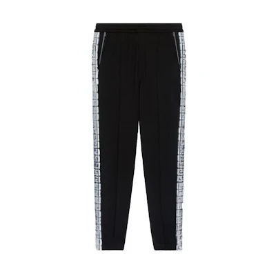 GIVENCHY SS22 Logo Print Knit Straight-Leg Joggers Black Casual Pants BM50ZM30Q6-001