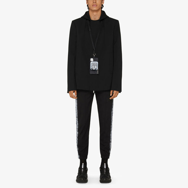 GIVENCHY SS22 Logo Print Knit Straight-Leg Joggers Black Casual Pants BM50ZM30Q6-001 圖 3