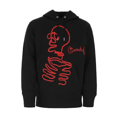Givenchy SS22 Logo Skull Drawstring Hoodie Black () BMJ0FL3Y6V-001