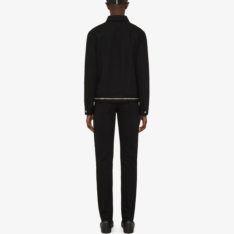 Shop 지방시 SS22 메탈릭 디테일 슬림 핏 블랙 남성용 청바지. BM512T50LS-001