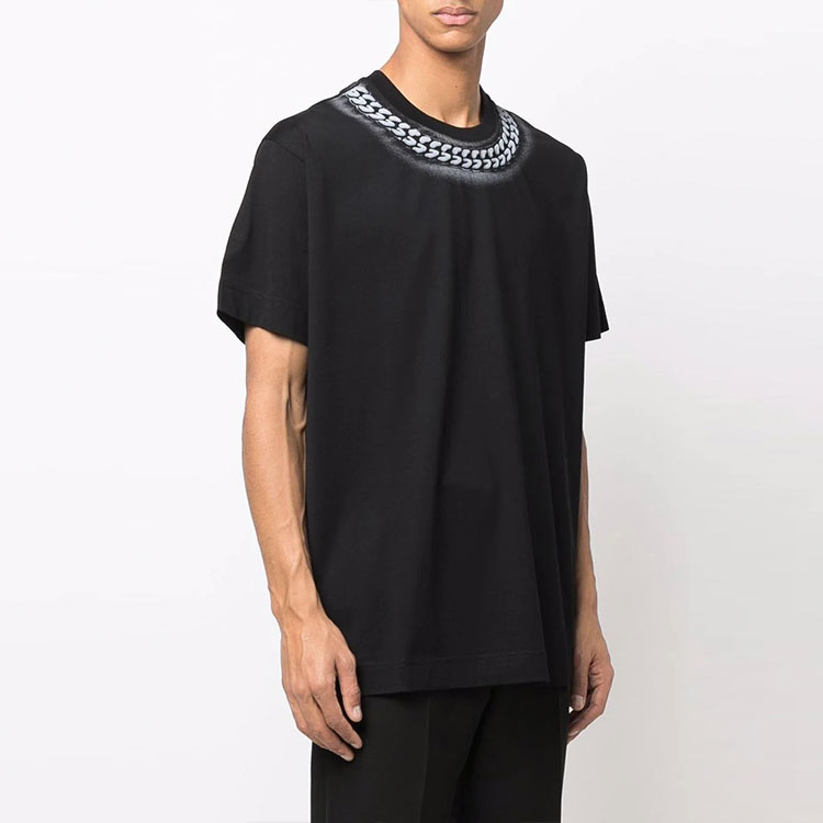 Givenchy SS22 Necklace Graphic Black Short Sleeve T-Shirt for Men. BM718N3Y6B-001 圖 5
