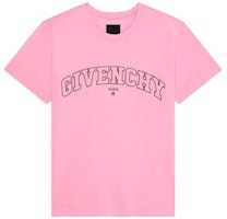 Givenchy SS22 Pink Embroidered Letter Crewneck Short Sleeve T-Shirt Men. BM71CW3Y6B-656 Givenchy SS22 Pink Embroidered Letter Crewneck Short Sleeve T-Shirt Men. BM71CW3Y6B-656