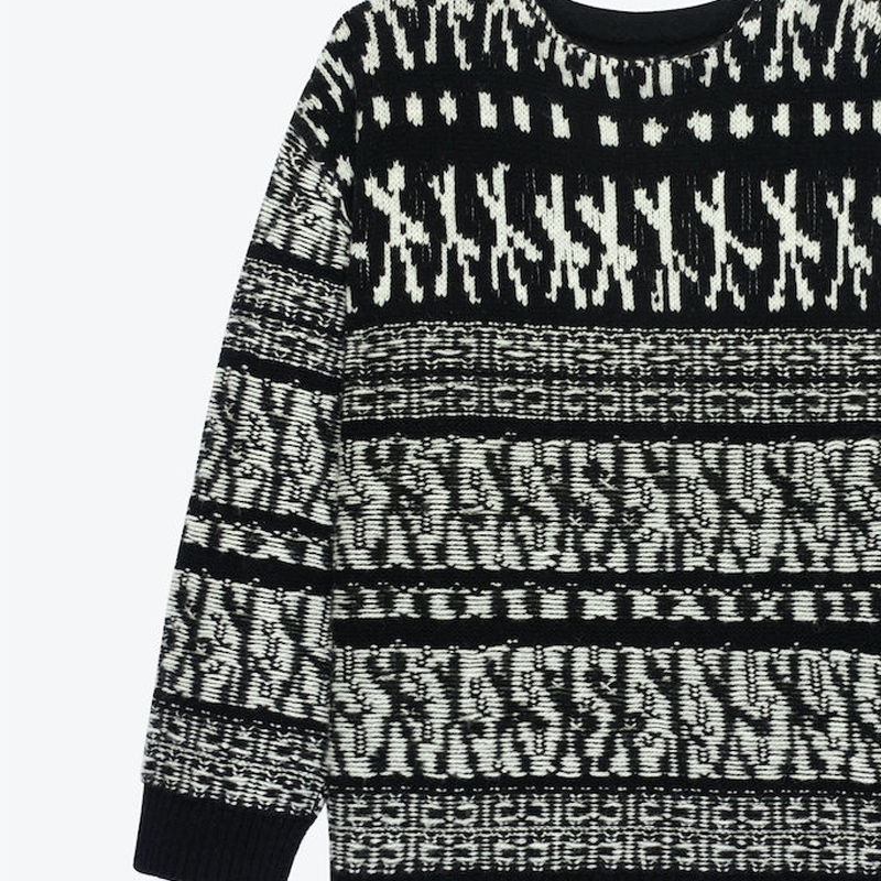 Sizing GIVENCHY SS22 Sweater Lengan Panjang Pola Garis Multi-Warna. BM90HJ4Y9S-004