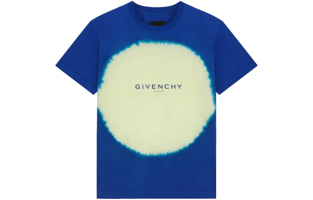 GIVENCHY SS22 Tie-Dye Geometric Print Logo T-Shirt Blue BM71D23Y6B-969 圖 2