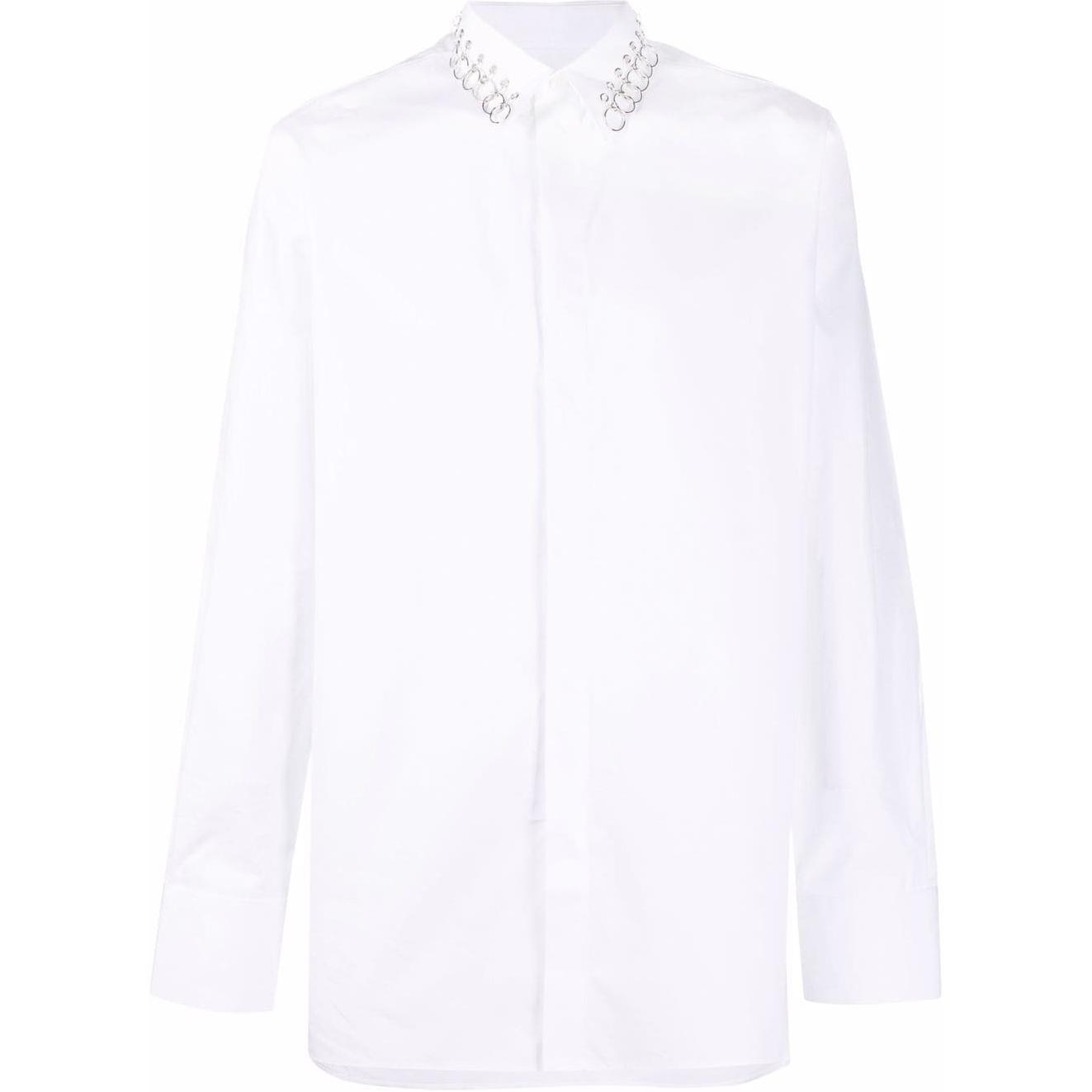 GIVENCHY SS22 White Solid Single-Breasted Long Sleeve Shirt for Men. BM60RY109F100