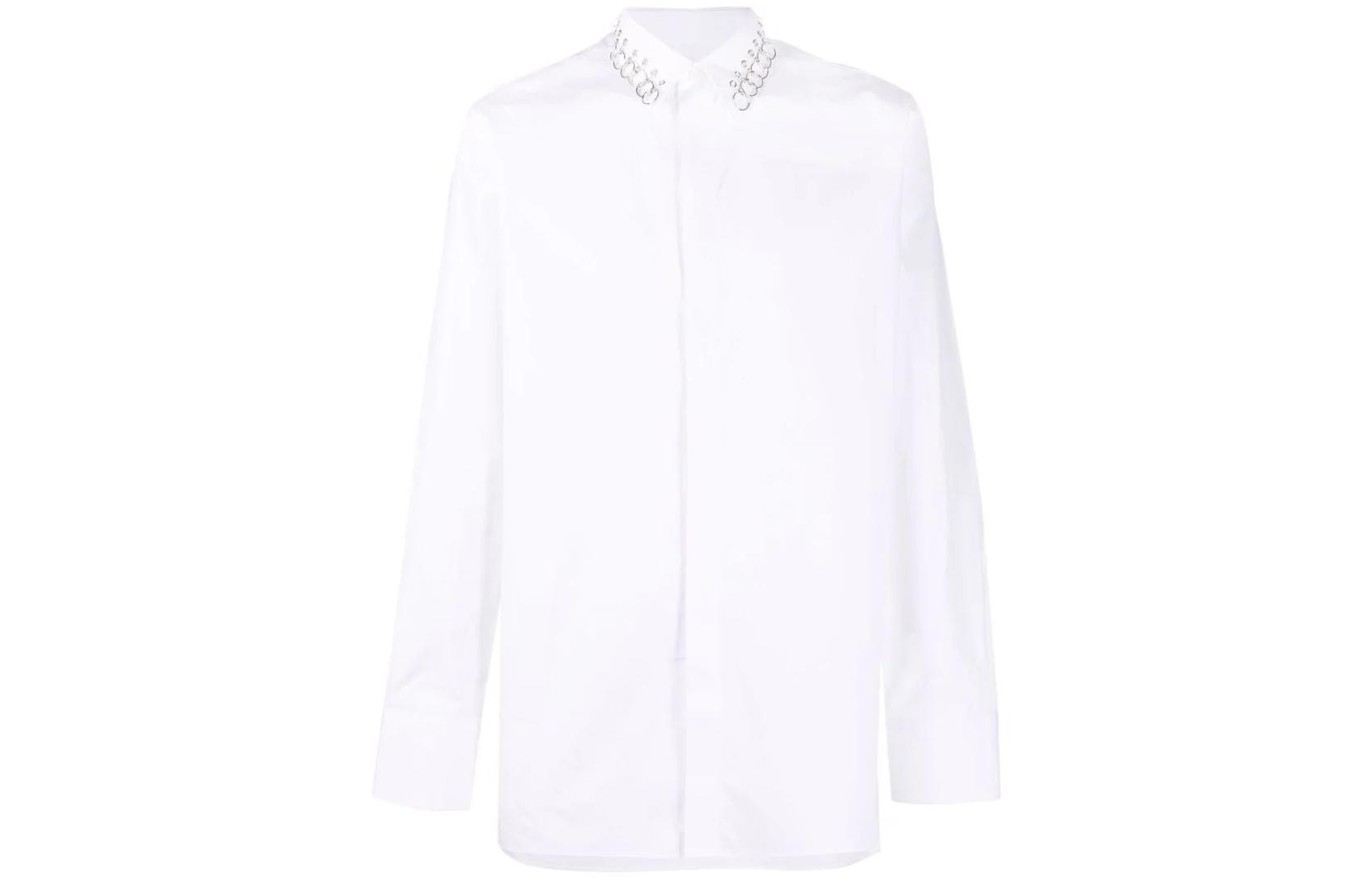 Order GIVENCHY SS22 Kemeja Lengan Panjang Putih Pria Single-Breasted. BM60RY109F100