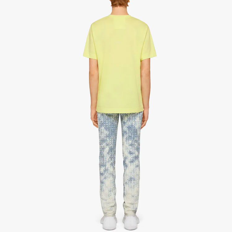 Shop Givenchy SS22 黃色刺繡Logo短袖T恤 BM714R3Y6B-725
