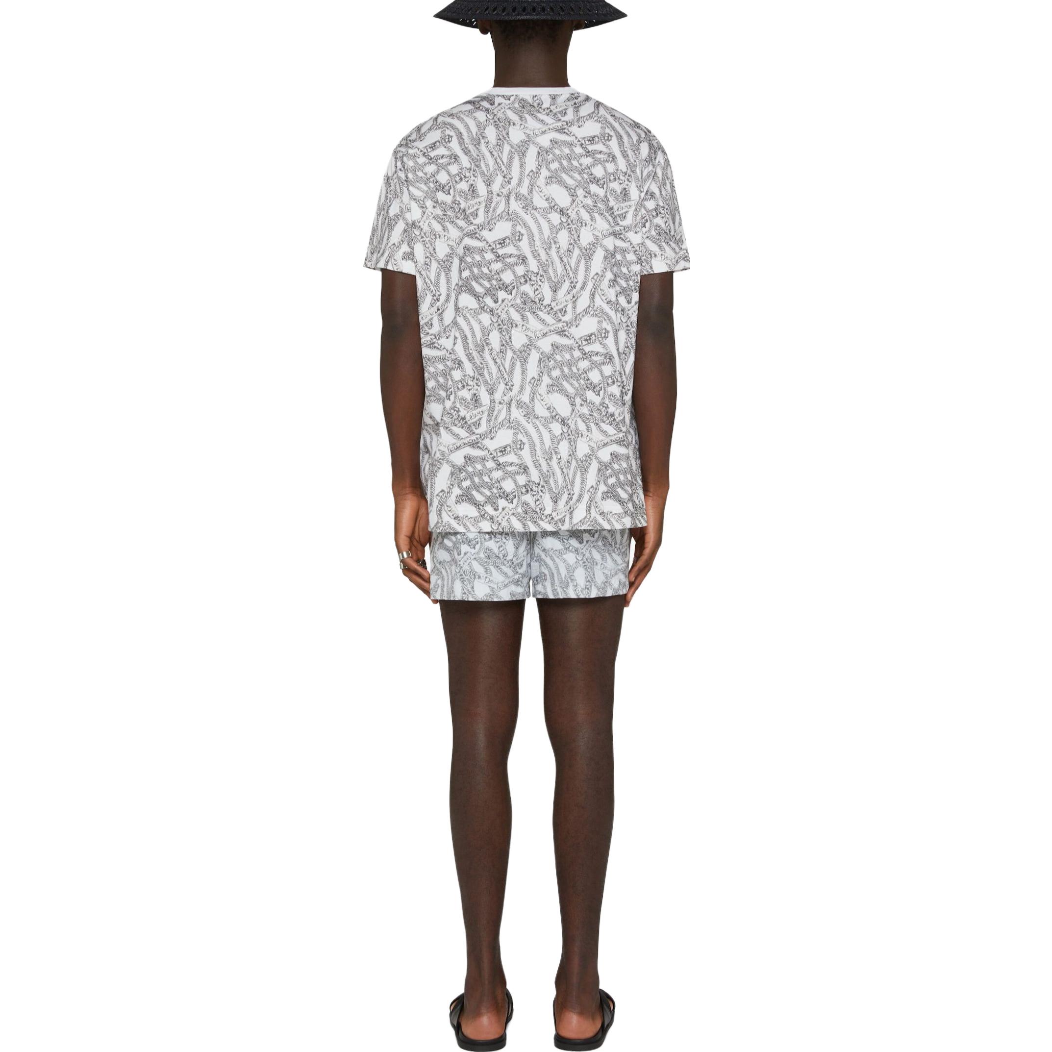 Shop 지방시 SS23 블랙 크루넥 그래픽 프린트 티셔츠. BM716N3YEW-001