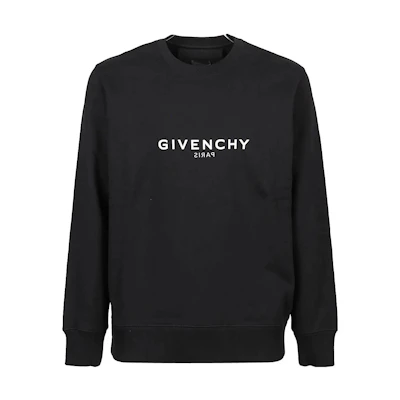 GIVENCHY SS23 Black Crewneck Sweatshirt with Logo Letter Print. BMJ0HA3Y8N-001