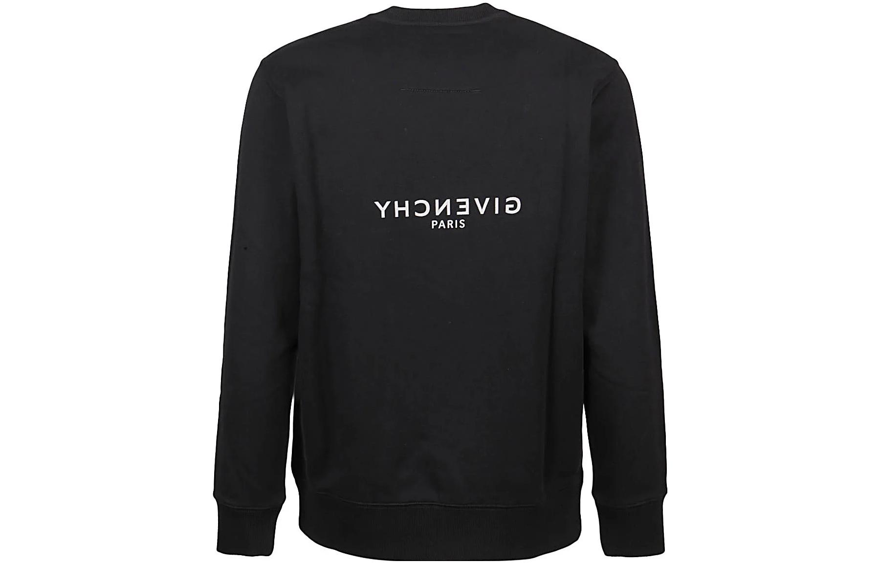 Lookbook GIVENCHY SS23 黑色圓領印花字母標誌長袖上衣 BMJ0HA3Y8N-001