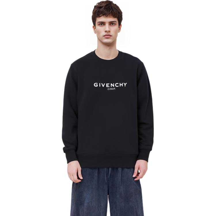 Details for GIVENCHY SS23 黑色圓領印花字母標誌長袖上衣 BMJ0HA3Y8N-001