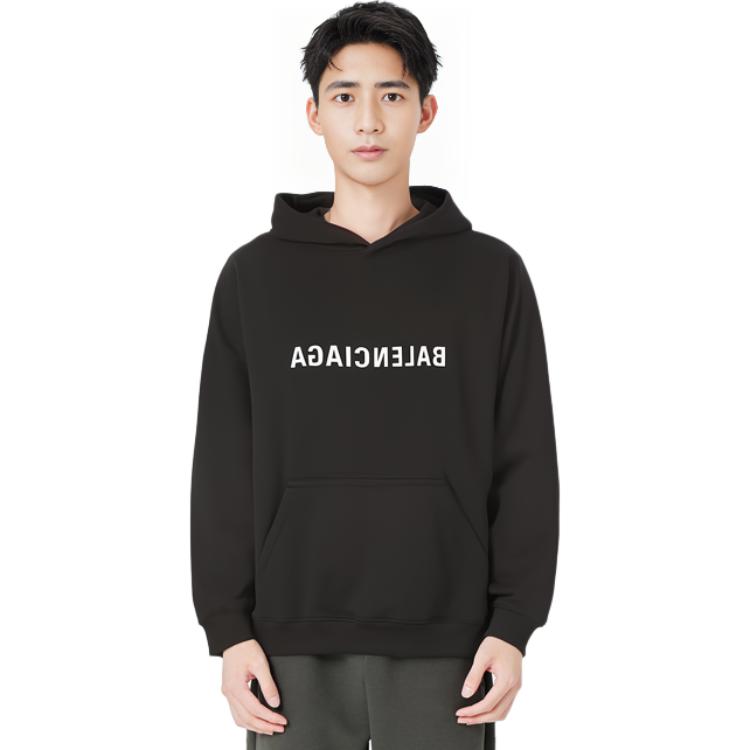 Sizing GIVENCHY SS23 黑色圓領印花字母標誌長袖上衣 BMJ0HA3Y8N-001