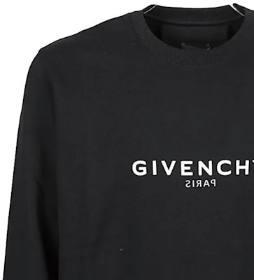 GIVENCHY SS23 黑色圓領印花字母標誌長袖上衣 BMJ0HA3Y8N-001 2