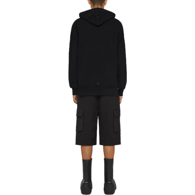 Purchase Givenchy SS23 黑色連帽衫附Logo印花與袋鼠口袋 BMJ0HC3YCA-001