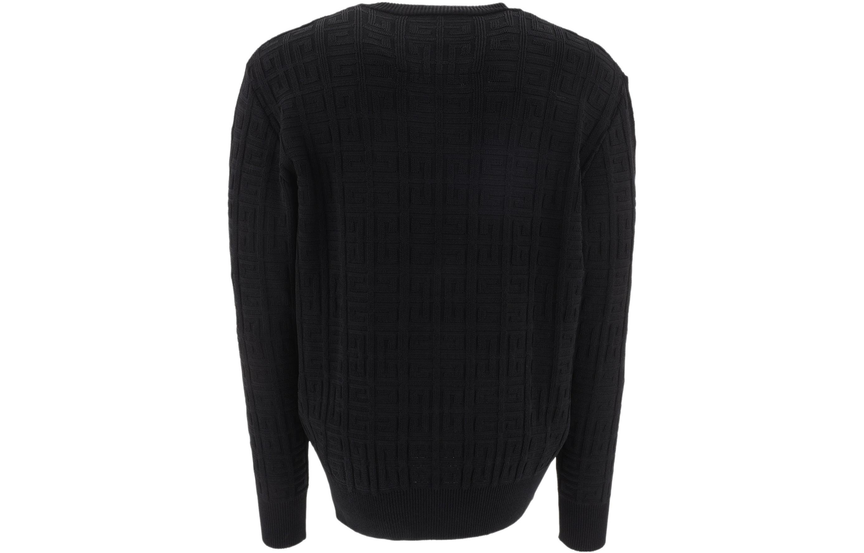 Lookbook 纪梵希SS23黑色针织毛衣，Logo提花设计。 BM90JM4YB1-001