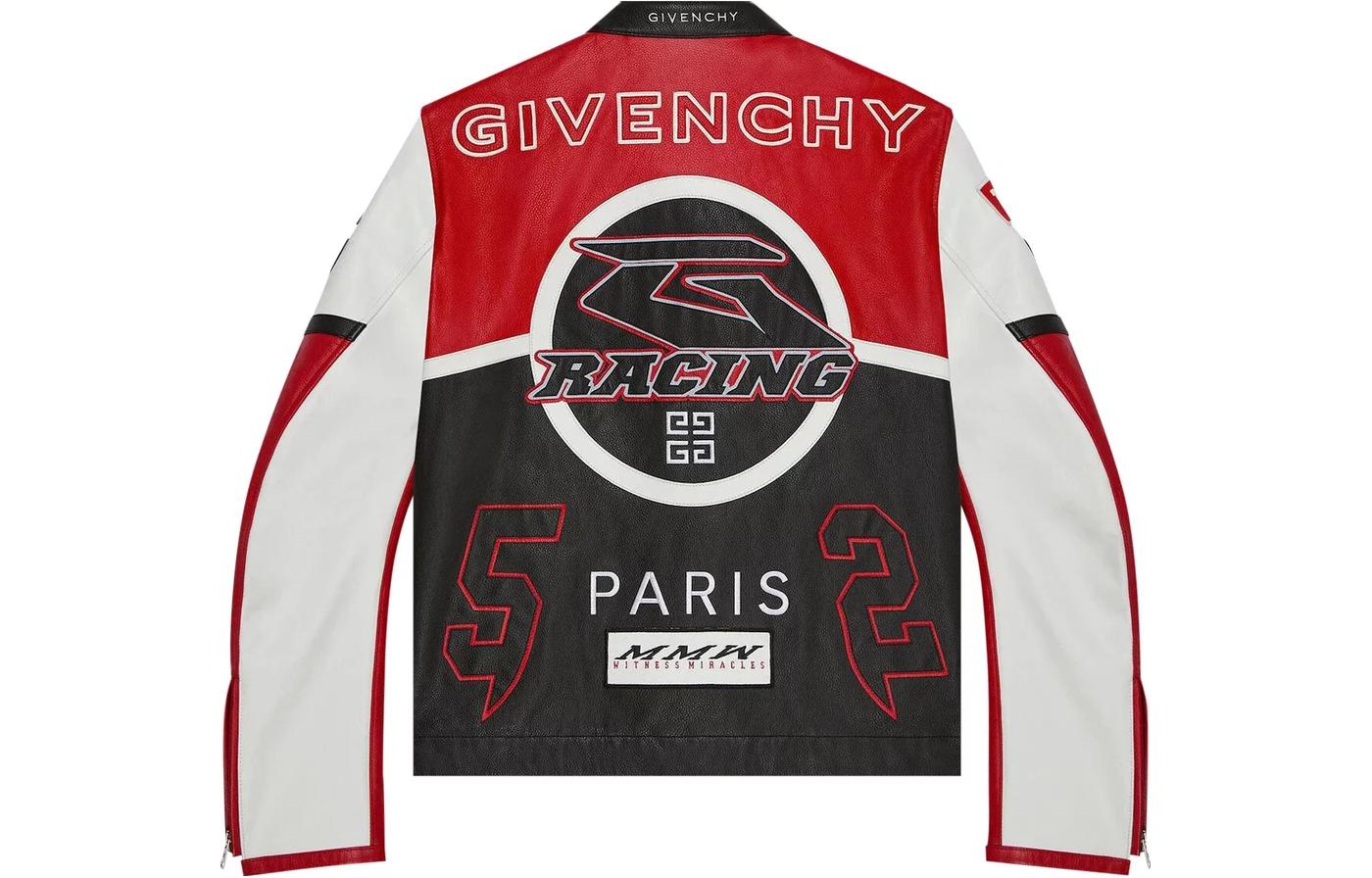 Lookbook 紀梵希SS23黑色皮革外套對比拉鍊立領設計 BM010961D3-960