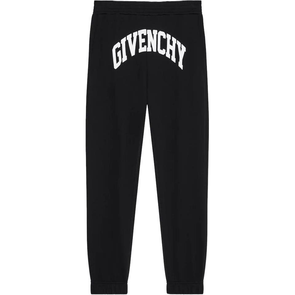 GIVENCHY SS23  Black Letter Print Knit Jogger Sweatpants. BM514M3YAA-001