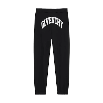 GIVENCHY SS23 Black Letter Print Knit Jogger Sweatpants. BM514M3YAA-001