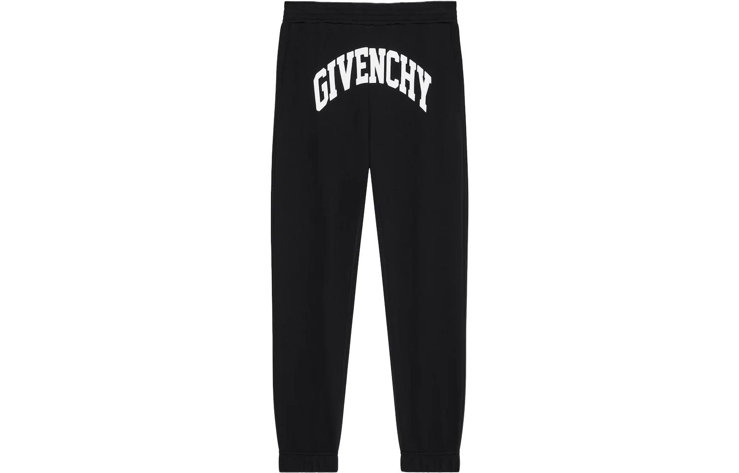 Order GIVENCHY SS23 Celana Jogger Knit Hitam dengan Print Huruf. BM514M3YAA-001
