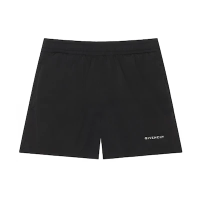 Givenchy SS23 Black Logo Embroidered Casual Shorts. BMA01214WS-001