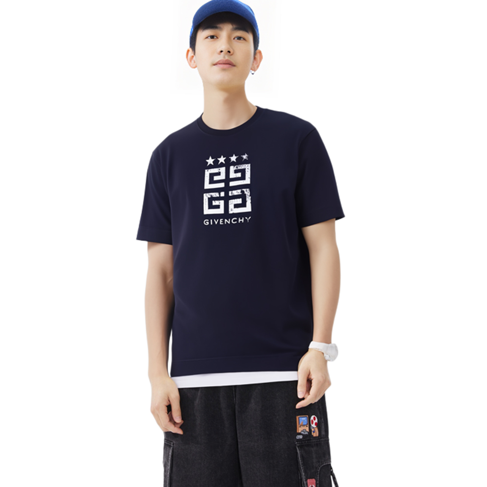 Details for Givenchy SS23 Baju Crewneck Logo Grafik Hitam. BM716R3YEL-001