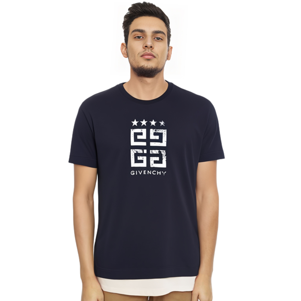 Cheap Givenchy SS23 Baju Crewneck Logo Grafik Hitam. BM716R3YEL-001