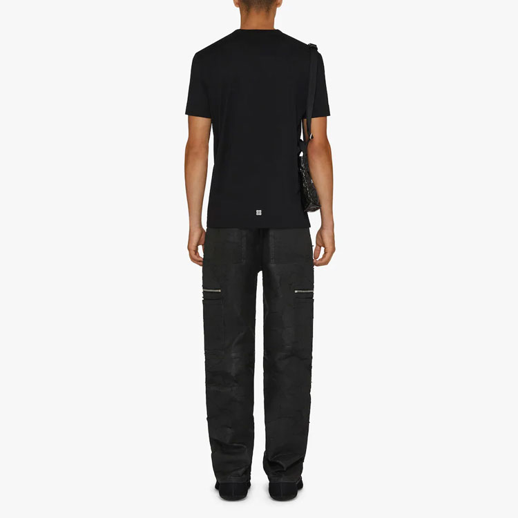 Shop 紀梵希 SS23 黑色標誌印花短袖圓領T恤 BM716G3YA8-001