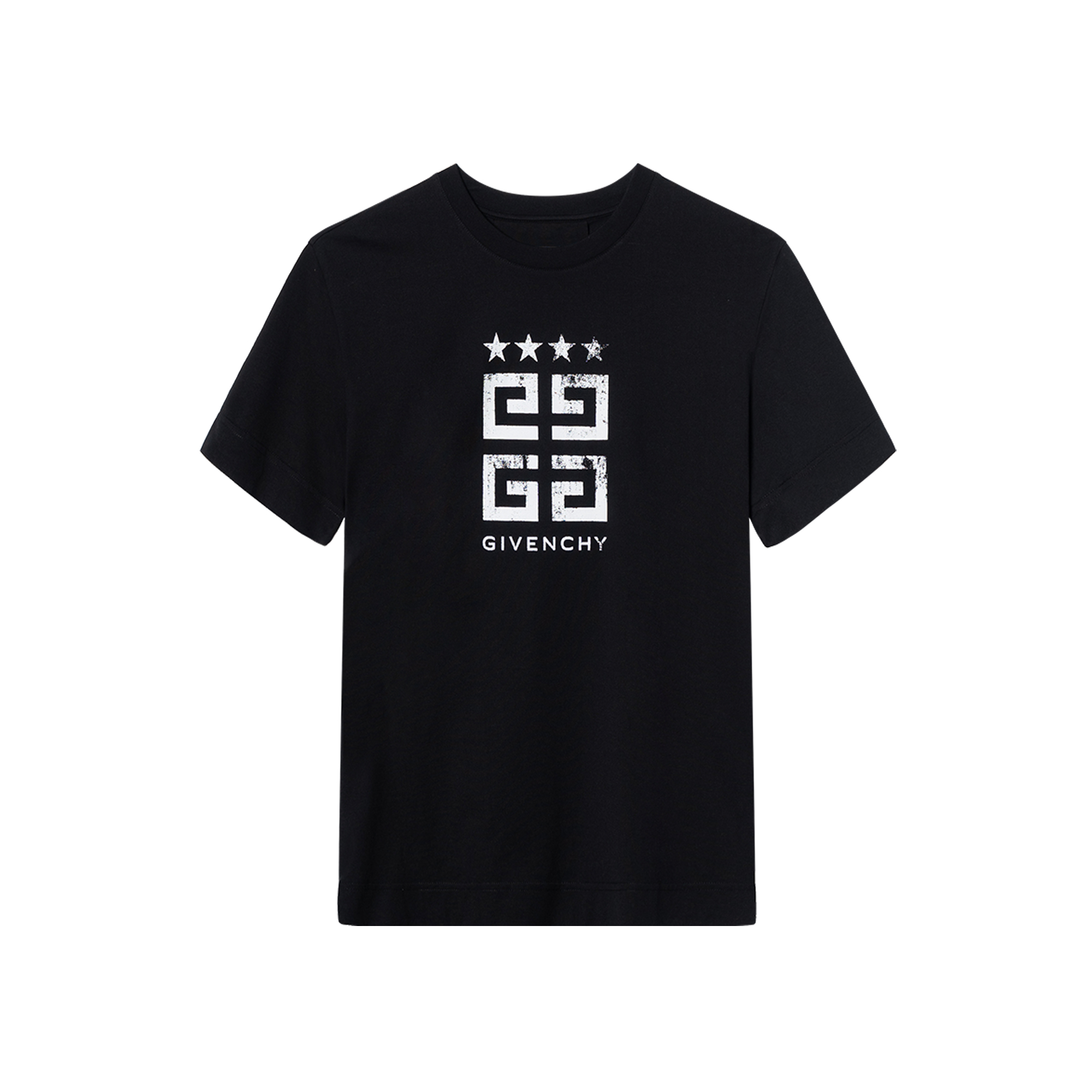 Order ジバンシィ SS23 ブラック ロゴプリント クルーネック Tシャツ BM716G3YEL-001