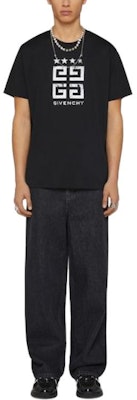 ジバンシィ SS23 ブラック ロゴプリント クルーネック Tシャツ BM716G3YEL-001 Shop ジバンシィ SS23 ブラック ロゴプリント クルーネック Tシャツ BM716G3YEL-001