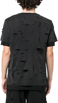 Givenchy SS23 Kemeja-T Crewneck Hitam Logo Cetakan Distressed. BM71GL3Y9W-011 Shop Givenchy SS23 Kemeja-T Crewneck Hitam Logo Cetakan Distressed. BM71GL3Y9W-011