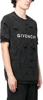 Givenchy SS23 Kemeja-T Crewneck Hitam Logo Cetakan Distressed. BM71GL3Y9W-011 Purchase Givenchy SS23 Kemeja-T Crewneck Hitam Logo Cetakan Distressed. BM71GL3Y9W-011