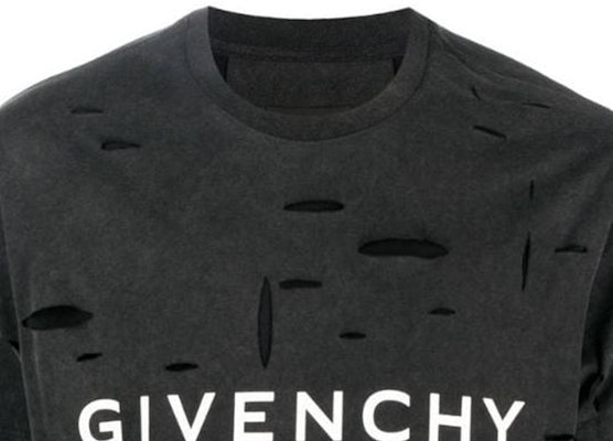 Givenchy SS23 Kemeja-T Crewneck Hitam Logo Cetakan Distressed. BM71GL3Y9W-011 Details for Givenchy SS23 Kemeja-T Crewneck Hitam Logo Cetakan Distressed. BM71GL3Y9W-011