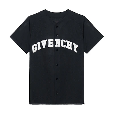 Givenchy SS23 Black Logo Print Short Sleeve Shirt. BM60WV3YCS001