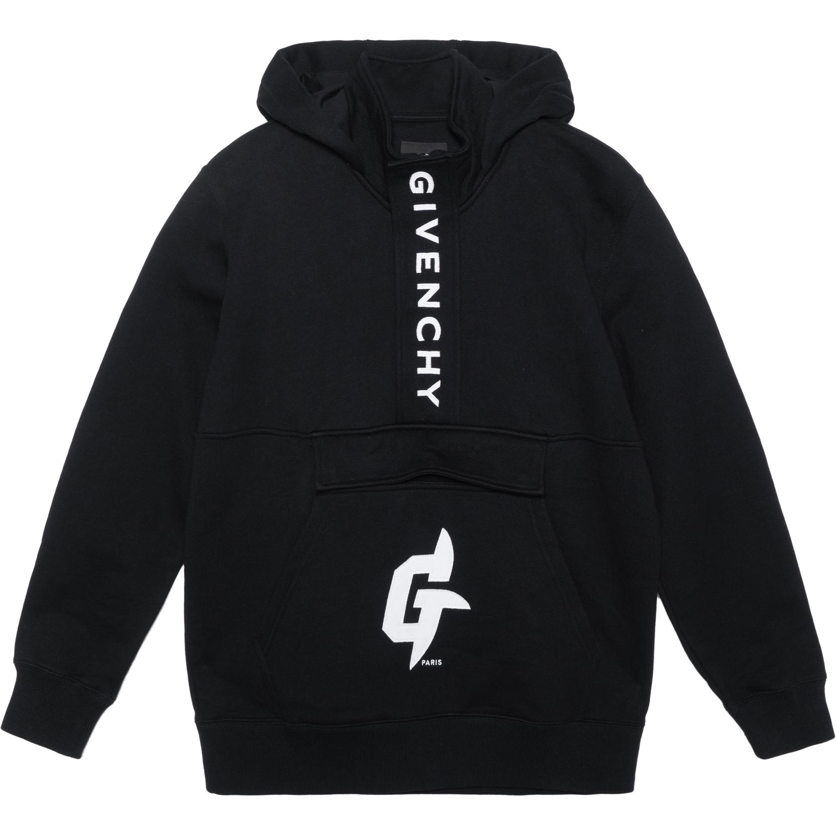 GIVENCHY SS23  Black Long-Sleeve Sweatshirt with Front Letter Print Casual BM01203YBK001