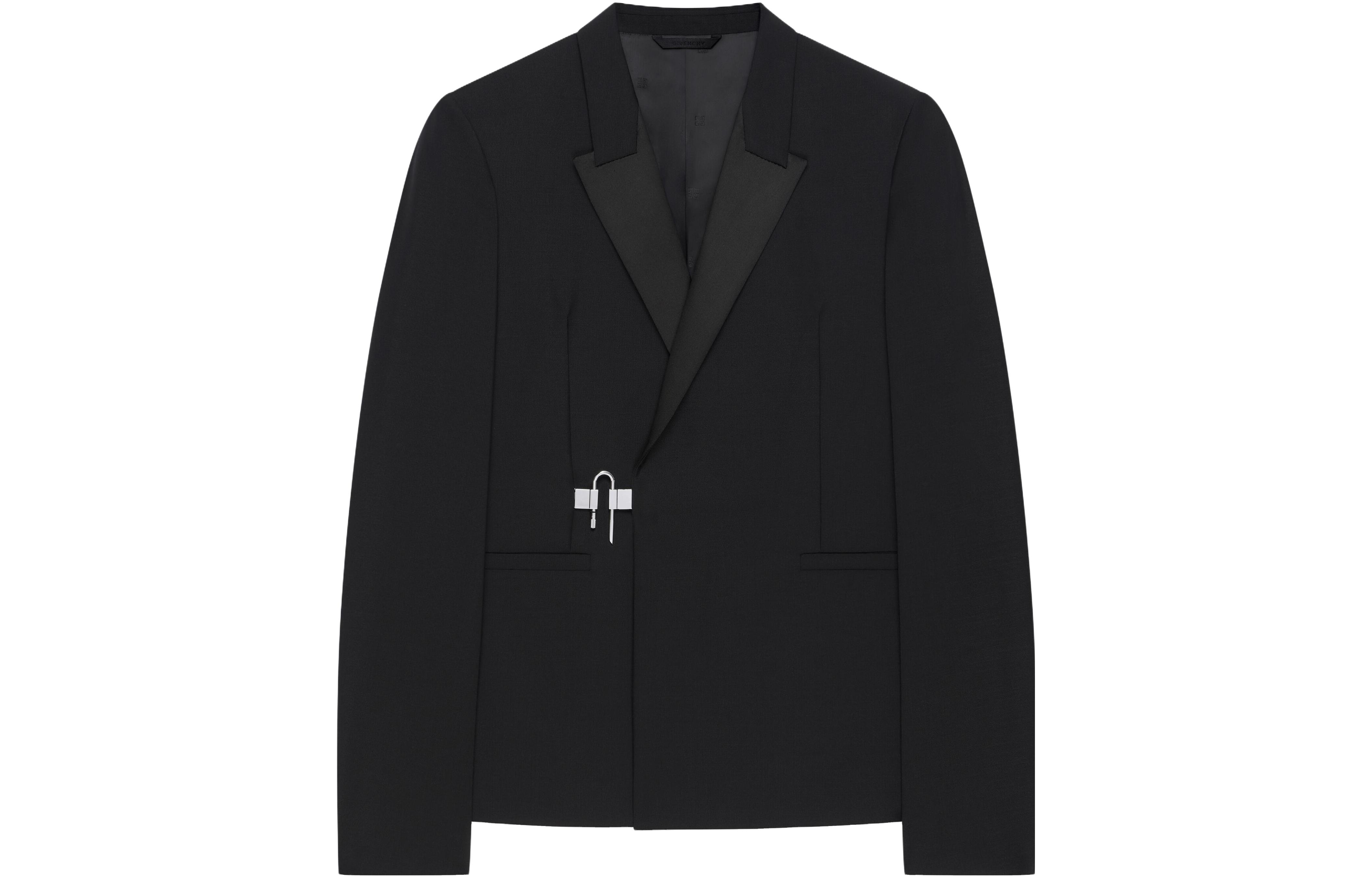 Order 지방시 SS23 블랙 슬림핏 버클 디테일 긴소매 블레이저. BM30BT100H-001