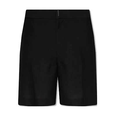 GIVENCHY SS23 Black Solid Mid-Rise Bermuda Casual Shorts BM50YC13SQ-001