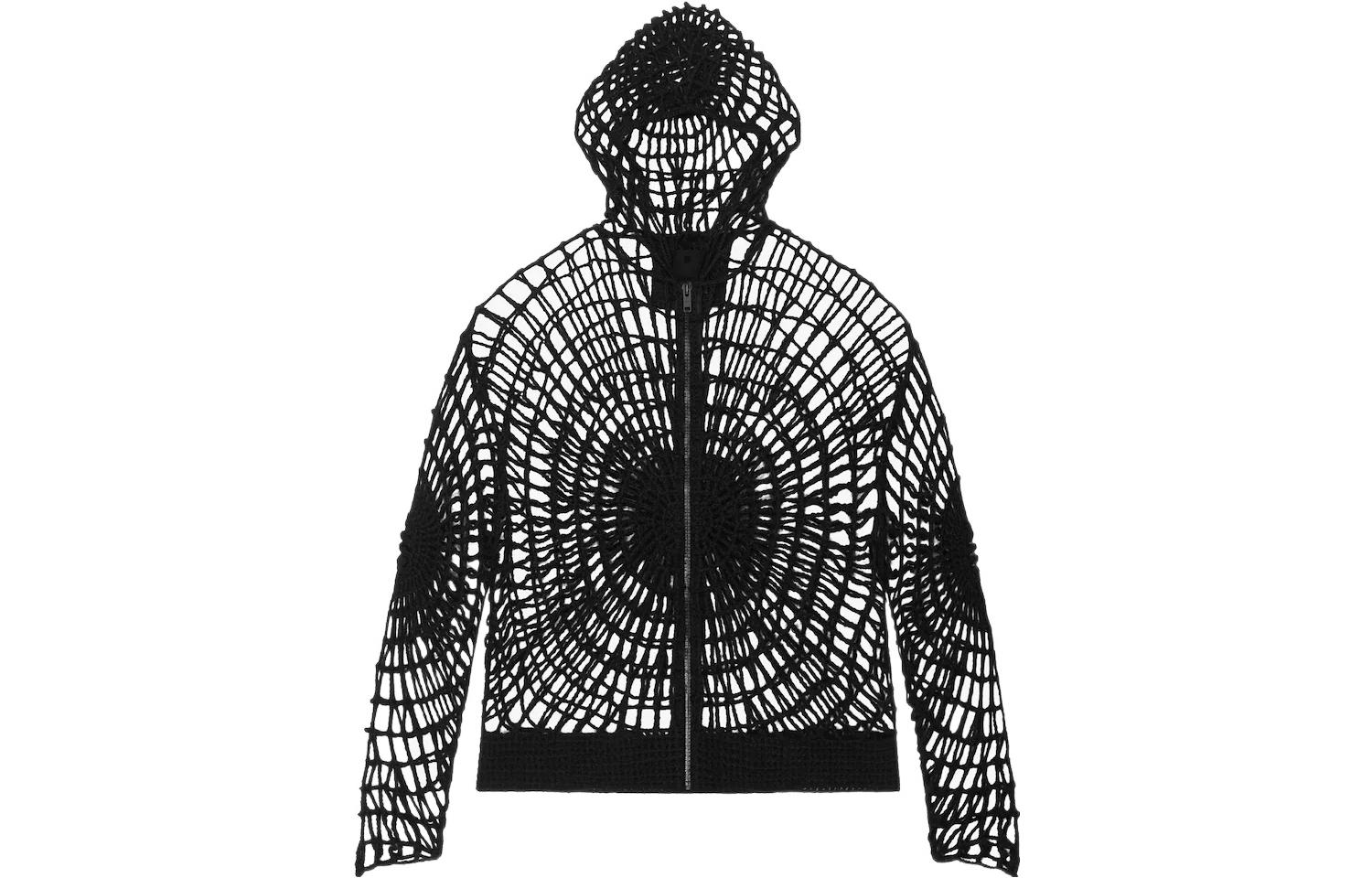 Order GIVENCHY SS23  Black Spider Web Knit Zipper Sweater. BM90LS4YD3-001