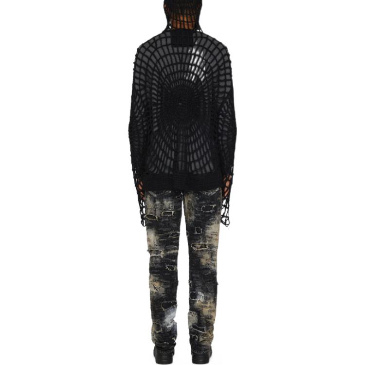 Lookbook GIVENCHY SS23  Black Spider Web Knit Zipper Sweater. BM90LS4YD3-001