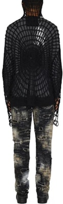 GIVENCHY SS23 Black Spider Web Knit Zipper Sweater. BM90LS4YD3-001 Lookbook GIVENCHY SS23 Black Spider Web Knit Zipper Sweater. BM90LS4YD3-001