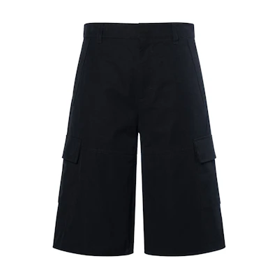 Givenchy SS23 Black Straight-Fit Casual Shorts with Hidden Zipper. BM516B14RB-001