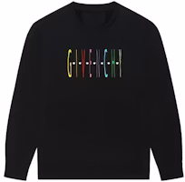 GIVENCHY SS23 Black Sweatshirt with Colorful Logo Print. BMJ0HA3YAS-001 GIVENCHY SS23 Black Sweatshirt with Colorful Logo Print. BMJ0HA3YAS-001