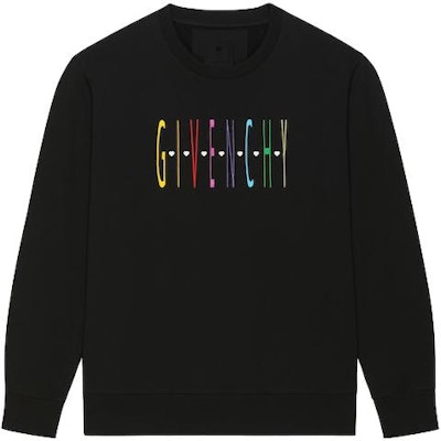 GIVENCHY SS23 黑色圓領衫 彩色標誌印花款式。 BMJ0HA3YAS-001 Order GIVENCHY SS23 黑色圓領衫 彩色標誌印花款式。 BMJ0HA3YAS-001