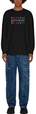 GIVENCHY SS23 黑色圓領衫 彩色標誌印花款式。 BMJ0HA3YAS-001 Lookbook GIVENCHY SS23 黑色圓領衫 彩色標誌印花款式。 BMJ0HA3YAS-001