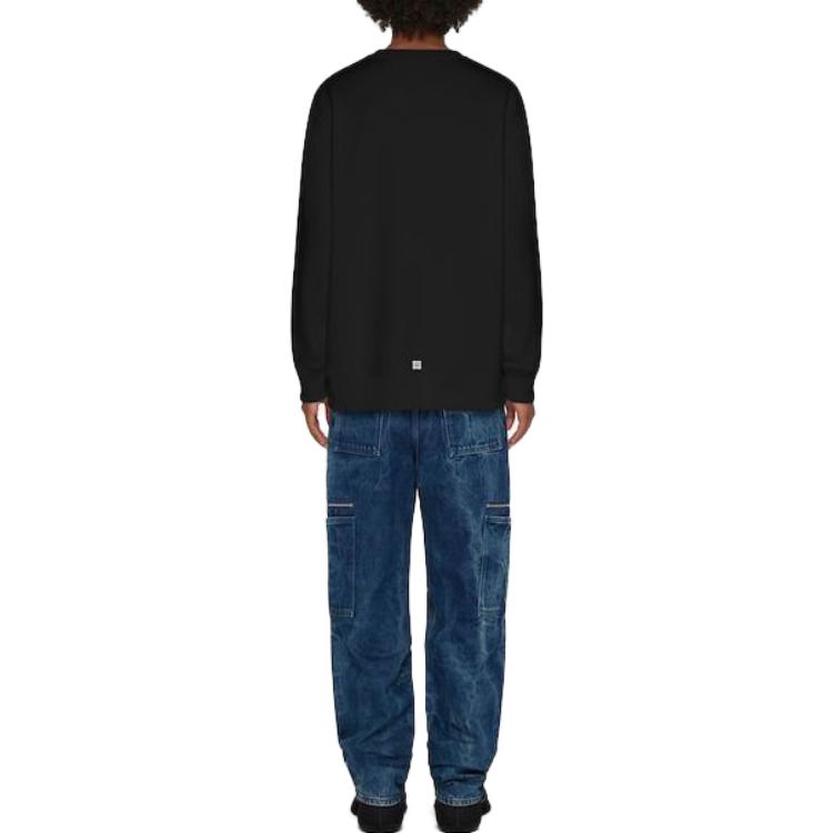 Shop GIVENCHY SS23 黑色圓領衫 彩色標誌印花款式。 BMJ0HA3YAS-001