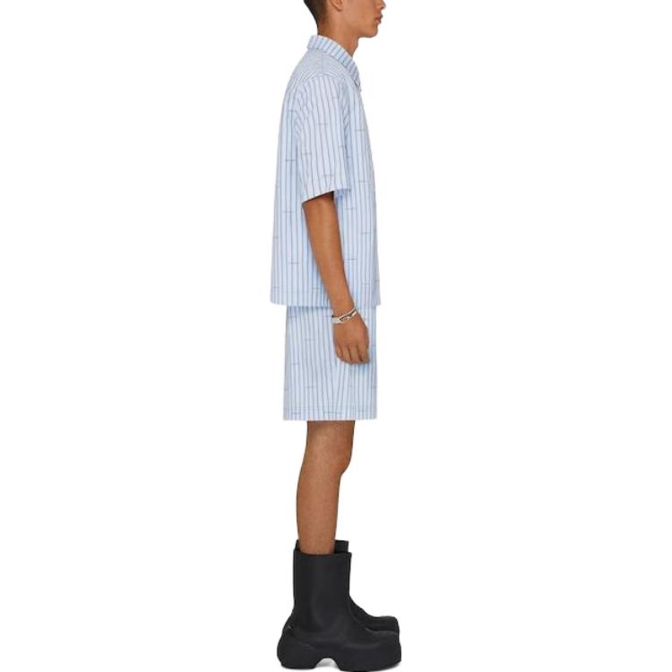 Purchase Givenchy SS23 Kemeja Lengan Pendek Warna Biru Polos. BM60WB14P5-453