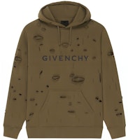 GIVENCHY SS23 Brown Letter Print Distressed Hoodie. BMJ0KF3Y8Y305 GIVENCHY SS23 Brown Letter Print Distressed Hoodie. BMJ0KF3Y8Y305