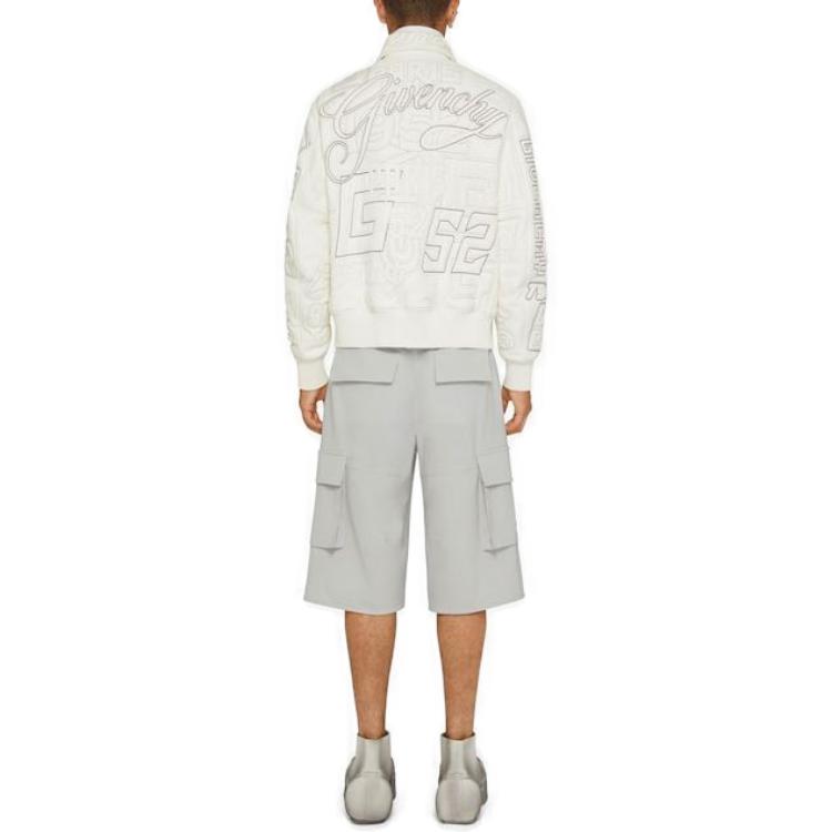 Shop ジバンシィ SS23 カジュアル ストレートショーツ ライトグレー サイドポケット付き BM516B13PY-057