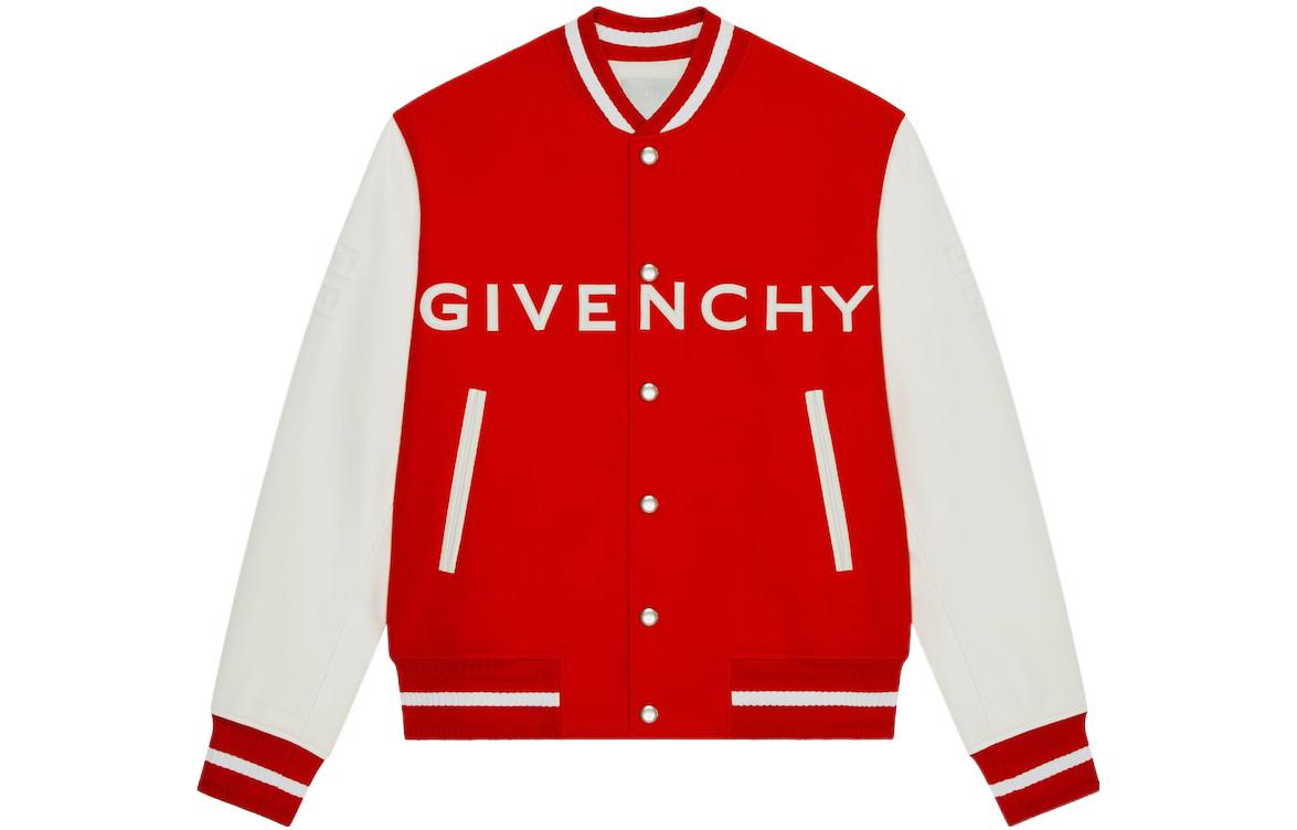 GIVENCHY SS23  Colorblock Logo Print Long-Sleeve Baseball Jacket BM011S6Y16-112