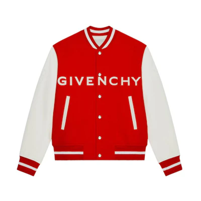 GIVENCHY SS23 Colorblock Logo Print Long-Sleeve Baseball Jacket BM011S6Y16-112