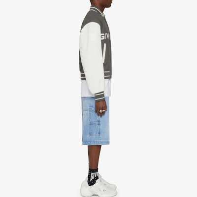 GIVENCHY SS23 Colorblock Logo Print Long-Sleeve Baseball Jacket BM011S6Y16-112 1